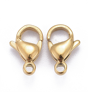 73285 Stainless Steel Lobster Clasps For Jewellery 9X6mm/10Pcs/ (18k IP) Gold Plated, Without Rings ,Material Stainless Steel,, (0 4) ()