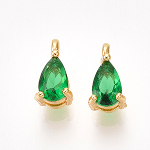 73833 Ορειχάλινες Σταγόνες με Ζιργκόν Για κόσμημα 7X4mm/1Τεμ. 18Κ Επίχρυσο Χρώμα, ,Συνθεση Ορείχαλκος,Κρεμαστά (1 1) (5gr) ()