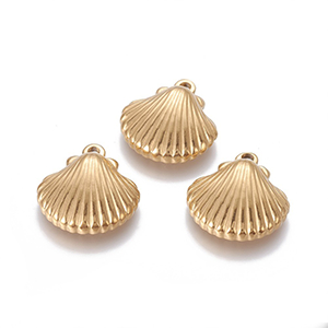 73835 Stainless Steel Conch Pendants ,For Jewellery 20X20mm/1Pcs/ Gold Plated,   ,Material ,Summer, (30 0) ()