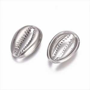 73904 Stainless Steel Pendants and Charms Conch Stainless steel color color 14X9,5mm/2Pcs (3 1) ()