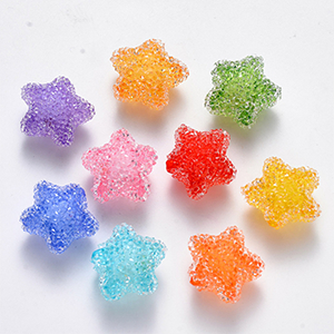 74577 Acrylic Star Beads 20X22mm/5Pcs MultiColor (3 0) ()