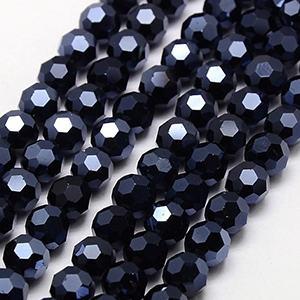 75038 Beads and Spacers Glass Round Faceted Beads,Faceted ,4mm/95Pcs ,Black Color (3 0) ()