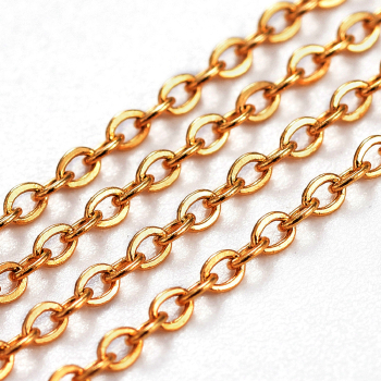 75505 Ατσάλινες Αλυσίδες Figaro  Για κόσμημα 1,5X1,2mm/1Μέτρ. Επίχρυσο Χρώμα, Με το μέτρο  ,Συνθεση Ανοξείδωτο Ατσάλι, (9.99999999999996E-02 1) (0gr) ()