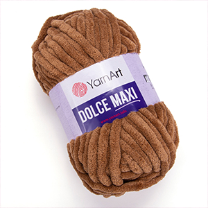 75672  Yarn Art Dolce Maxi Velvet Knitting Yarn ,For Blankets,Scarves,Cardigans 200gr/70Meters/ 765-Camel, Polyester  ,Material 100% Polyester,Winter,Crhochet Needles 15- Tunisian Crochet Hook no 12 (4 0) ()