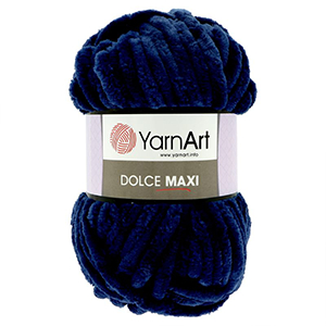 75675  Yarn Art Dolce Maxi Velvet Knitting Yarn ,For Blankets,Scarves,Cardigans 200gr/70Meters/ Navy blue Color, Polyester  ,Material 100% Polyester,Winter,Crhochet Needles 15- Tunisian Crochet Hook no 12 (4 0) ()