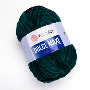 75677  Yarn Art Dolce Maxi Velvet Knitting Yarn ,For Blankets,Scarves,Cardigans 200gr/70Meters/ Forest Green color, Polyester  ,Material 100% Polyester,Winter,Crhochet Needles 15- Tunisian Crochet Hook no 12 (4 0) ()
