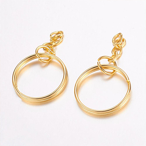 75759 Keyring Holder Metal With Chain,No Filter ,25mm/100Pcs ,Gold Plated (10 0) ()