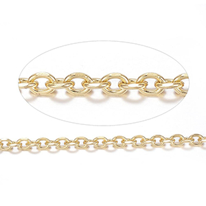 75837 Ατσάλινες αλυσίδες cable chain Για κόσμημα 4X3mm/1Μέτρ. Επίχρυσο Χρώμα, Με το μέτρο  ,Συνθεση Ανοξείδωτο Ατσάλι, (7.85 14) (0gr) ()