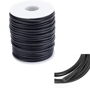 75840 Cords Rubber Beading Cord Round No Hole,Per Meter ,4mm/1Pcs ,Black Color (73 0) ()