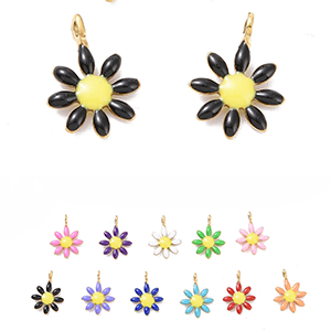 76591 Ατσάλινες μαργαρίτες κρεμαστές με χρώμα Για κόσμημα 10X8mm/2Τεμ. Επίχρυσο Χρώμα,   ,Συνθεση Ανοξείδωτο Ατσάλι 304 Ιon Plating,Λουλούδια,Κρεμαστά (0 1) (5gr) ()