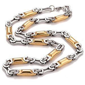 76673 ΑΤΣΑΛΙΝΕΣ ΑΛΥΣΙΔΕΣ CABLE CHAIN ΓΙΑ ΚΟΣΜΗΜΑ 60cm/15x9mm/1ΤΕΜ. ΑΤΣΑΛΙΝΟ/ΧΡΥΣΟ ΧΡΩΜΑ,ΜΕ ΠΑΠΑΓΑΛΑΚΙΑ ΜΕ ΚΟΥΜΠΩΜΑ ,ΣΥΝΘΕΣΗ ΑΝΟΞΕΙΔΩΤΟ ΑΤΣΑΛΙ 304, (1 0) (0gr) ()