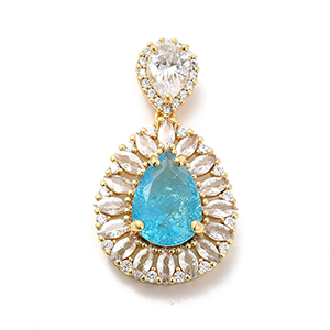 76694 Ορειχάλινες Σταγόνες με Ζιργκόν  26X20mm/1Τεμ. 18Κ Επίχρυσο Χρώμα Για κόσμημα  Κρεμαστά Diana Style (1 0) (12gr) ()