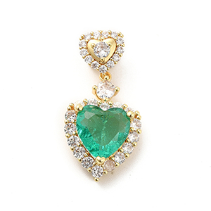 76720 Ορειχάλκινα Μενταγιόν με Ζιρκόνια Καρδούλα  31mm/1Τεμ. 18Κ Επίχρυσο Χρώμα Για κόσμημα  Κρεμαστά Diana Style (0 1) (9gr) ()