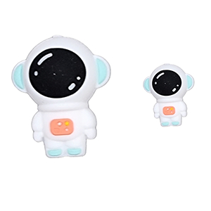 76881 Astronaut foodgrade silicone beads for pacifier/decoration 30x25mm/1pcs multicolor, ,material food grade silicone,cartoon, (3 0)