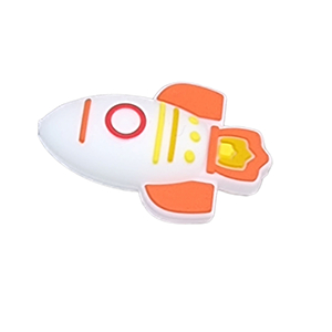 76888 Spaceship foodgrade silicone beads for pacifier/decoration 35x23mm/1pcs orange color, ,material food grade silicone,cartoon, (5 0)