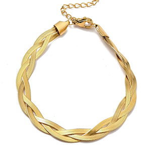 76959 ΑΤΣΑΛΙΝΑ ΕΤΟΙΜΑ ΒΡΑΧΙΟΛΙΑ  ΓΙΑ ΚΟΣΜΗΜΑ 19cm//1Τεμ.   ΕΠΙΧΡΥΣΟ ΧΡΩΜΑ, ΜΕ ΚΟΥΜΠΩΜΑ  ,ΣΥΝΘΕΣΗ ΑΝΟΞΕΙΔΩΤΟ ΑΤΣΑΛΙ 304, (0 0) (10gr) ()