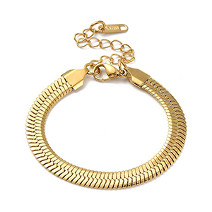 76964 304 Stainless steel herringbone chain bracelets for jewellery 15cm/1pcs 18k gold plated, enamel  ,material ανοξείδωτο ατσάλι 304,, (6 0)