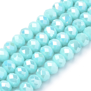 77036 Rondelle faceted glass beads For Jewellery 3X2mm/140Pcs Cyan Color, ,Material Glass,,Beads (1 0) ()