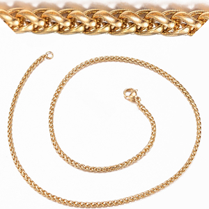 77075 Stainless steel rope chain with clasp for jewellery 41cm//1pcs gold plated, with clasp  ,material ,, (4 0)