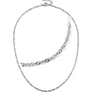 77105  Stainless Steel Necklace Singapore Chain For Jewellery 40cm//1Pcs Steel color,With Lobster Claw Clasp With Clasp  ,Material Ανοξείδωτο Ατσάλι 304,, (15 10) ()