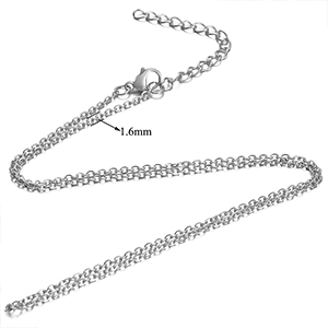 77134 Stainless Steel Cable Chain with Lobster Claw Clasp  For Jewellery 50cm//1Pcs/   Steel color,With Lobster Claw Clasp With Clasp  ,Material ,, (32 6) ()