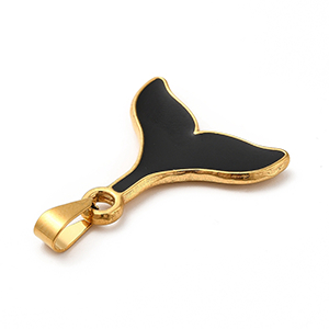 77267 Stainless Steel Fish Table  For Jewellery 26X25mm/1Pcs/   Gold Plated, Enamel  ,Material Stainless Steel 304  Vaccum Plating,Summer,Charms (2 1) ()