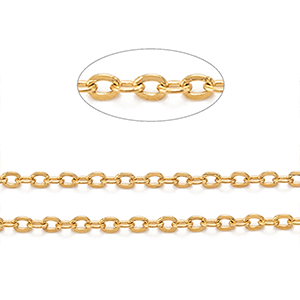 77348 Stainless Steel Cable chains ,For Jewellery 2X1,5mm/1Meters/ 18k GOLD PLATED,   ,Material Ανοξείδωτο Ατσάλι 304,, (5 0.379999999999999) ()