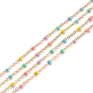 77366 Ατσάλινες Αλυσίδες με το μέτρο  Για κόσμημα 2mm//1Μέτρ. Επίχρυσο Χρώμα,   ,Συνθεση Ανοξείδωτο Ατσάλι 304, (3 2.72) (0gr) ()