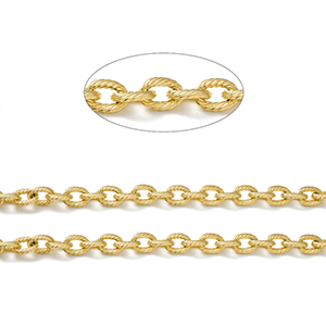 77383 Ατσάλινες αλυσίδες cable chain  Για κόσμημα 2,5mm//1Μέτρ. Επίχρυσο Χρώμα,   ,Συνθεση Ανοξείδωτο Ατσάλι 304, (3 7.99999999999996E-02) (0gr) ()