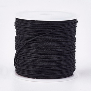 77436 Macrame Cord  FOR JEWELLERY 1,5mm/50Meters/   BLACK COLOR,   ,Material GLASS,BEADS (63 0) ()