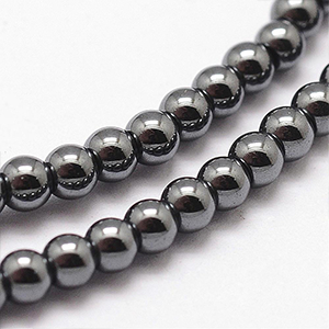 77447 SYNTHETIC ROUND HEMATITE BEADS  FOR JEWELLERY 10mm/40Pcs/   BLACK COLOR,   ,Material GLASS,,BEADS (3 0) ()