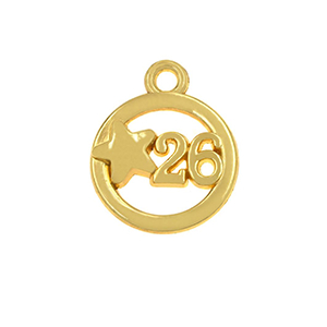 77951 Metal Lucky Charms  For Jewellery 16mm//2Pcs/   Gold Plated,   ,Material Alloy,Christmas,Charms (30 0) ()