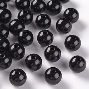 78106 Acrylic Round Beads ,For Jewellery 12mm/30Pcs/ Black Color,Opaque   ,Material Acrylic,,Beads (3 6) ()