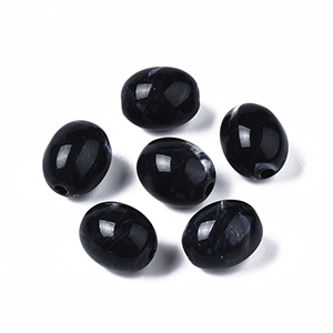 78132 Immitation Amber Resing Drum Beads (Worry Beads) ,For jewelery/Paterimi/Mpegleria 13X10mm/20Pcs/ Black Color, Kompologia  ,Material Acrylic,,Beads (1 0) ()