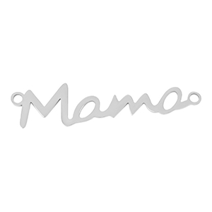78135 Stainless steel “mama” links ,for jewellery 38x9mm/1pcs/ steel color,   ,material ανοξείδωτο ατσάλι 304,family/mothers days,links/connectors (2 0)