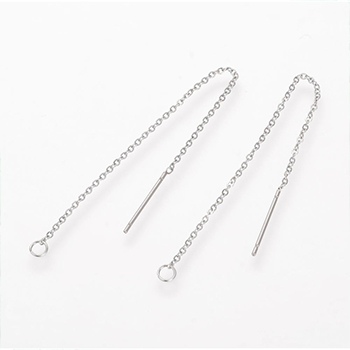 78258 STAINLESS STEEL EARRING STUDS  FOR JEWELLERY 100X1MM/1PAIR/   STEEL COLOR,HUGGIE HOOP   ,MATERIAL STAINLESS STEEL,, (7 0) (Wholesale Price 15 Pair @  0.48= €7.2 ,Upon Availability)