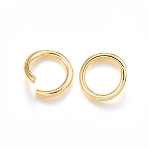 78430 STAINLESS STEEL OPEN JUMP RINGS  FOR JEWELLERY 10X1mm/20Pcs/  (18K) GOLD PLATED, 1.00mm THICKNESS  ,Material STAINLESS STEEL,, (38 25) ()