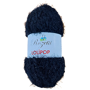 78499  Baby Yarn Rozeti lolypop ,For Blankets,Scarves,Cardigans 100gr/85Meters/ 209-33- BLACK, Polyester  ,Material 62% Polyester, 38% Nylon,Winter,Tunisian Crochet Hook no 6-7 (15 5) ()