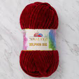 78508 Himalaya Dolphin Big Velvet Baby Yarn ,For Blankets,Scarves,Cardigans 200gr/80Pcs/ 76709-Dark Red, Polyester  ,Material 100% Polyester,Winter,Crhochet Needles No 10 (6 3) ()