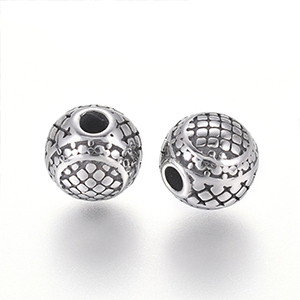 78651 Stainless steel spacer beads round shape ,for jewelery/paterimi/mpegleria 8mm//1pcs//ø2mm steel color,   ,material ανοξείδωτο ατσάλι 304,,beads (4 0)