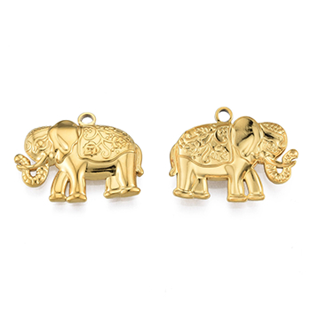 78903 Stainless Steel Elephant Charms  For Jewellery 20X25mm/1Pcs/   18k GOLD PLATED,Laser Cut   ,Material Ανοξείδωτο Ατσάλι 304,,Charms (20 0) ()
