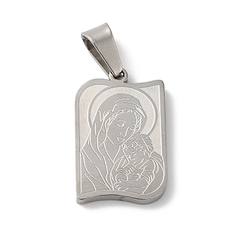 78920 Stainless Steel Panagitses Amulet  For Jewellery 20X15mm/1Pcs/   Steel color,   ,Material Ανοξείδωτο Ατσάλι 304,,Charms (10 0) (Wholesale Price 10 Pcs @  1.68= €16.8 ,Upon Availability)