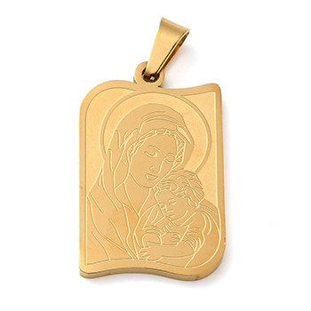 78921 Stainless Steel Panagitses Amulet  For Jewellery 20X15mm/1Pcs/   Gold Plated,   ,Material Ανοξείδωτο Ατσάλι 304,,Charms (10 0) (Wholesale Price 10 Pcs @  2.46= €24.6 ,Upon Availability)
