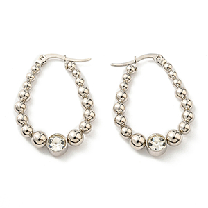 79047 Ατσάλινα Σκουλαρίκια βίδες Για Κόσμημα 32X24mm/1Ζευγ. Ατσάλινο Χρώμα,Huggie Hoop Με Ζιρκόνια/Micropave ,Συνθεση , (2 0) (14gr) (Τιμή Χονδρικής 10 Ζευγ.@ 3.54= €35.4 ,Αναλόγως Διαθεσιμότητας)