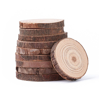 79187 DECORATIVE WOOD SLICES  LUCKY CHARMS 30~60MM//5PCS/   NATURAL COLOR, FLAT  ,MATERIAL ,CHRISTMAS,CHARMS (43 10) ()