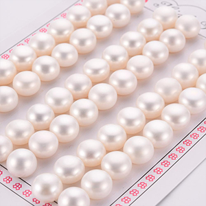 79377 Natural Fresh Water Pearls Half drilled ,For Earrings 9~9.5mm//1Pair/ Natural Color, Half Drilled  ,Material Fresh Water Pearls,, (25 0) ()