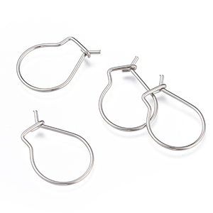 79559 STAINLESS STEEL EARRING HOOKS  FOR JEWELLERY 18X13X0.8MM/5PAIR/   STEEL COLOR,HOOP EARRINGS WITH COIL  ,MATERIAL ,, (57 14) ()