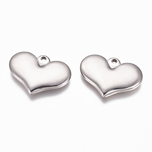 79863 Stainless Steel Heart Pendants ,For Jewellery 21X28mm/1Pcs/ Steel color,   ,Material ,Saint Valentine,Charms (0 2) ()