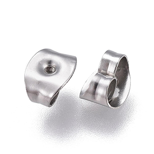 79908 Ear nuts ,for jewellery 6x4x0.7mm/50pcs/ stainless steel color,   ,material stainless steel,, (42 78)