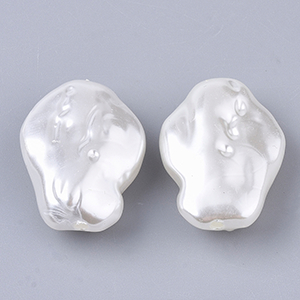 79986 Acrylic Pearl Beads ,For Jewelery/Decoration 25X17mm/10Pcs//Ø1.5mm Natural Color, Pearls  ,Material ,,Beads (19 6) ()